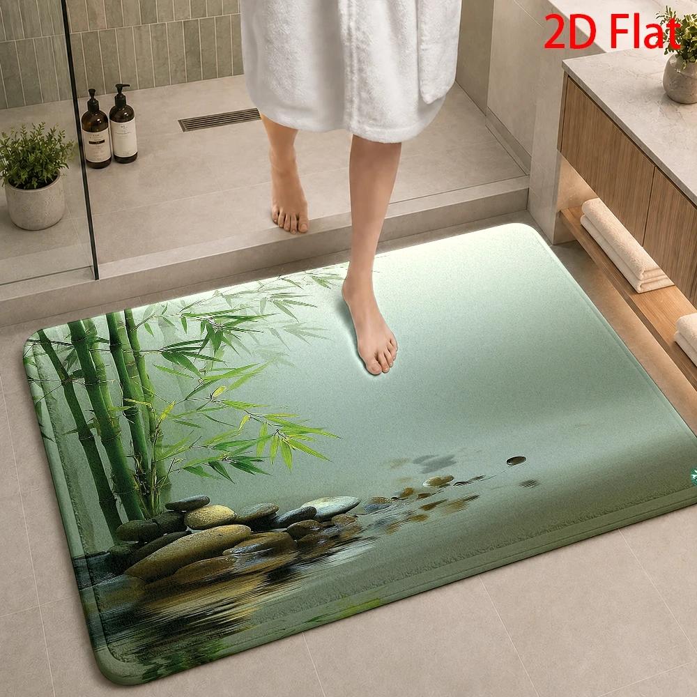Bamboo Bath Mat - سجادة حمام مقاومة للماء بتصميم زين